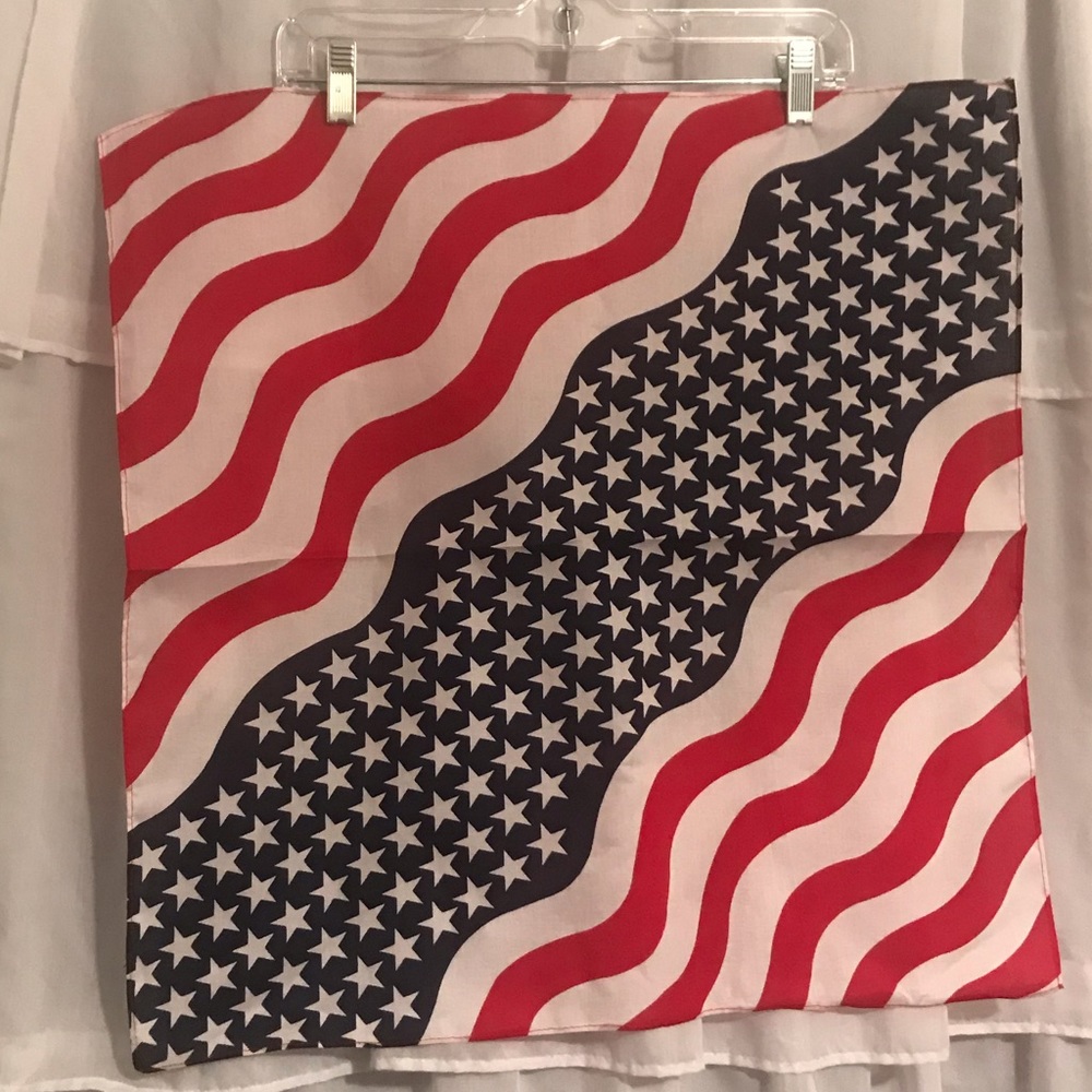 New Set of 2 American Flag Bandanas  - 22" X 22"